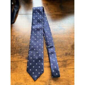 John Varvatos USA 100% Silk Navy Star Print Tie – Made in USA